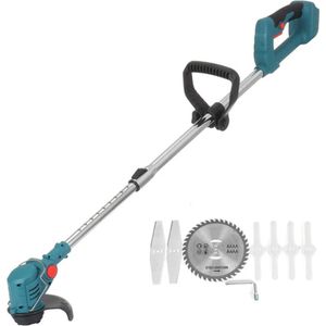 MKSS® Zweefmaaier - Grastrimmer zonder Accu - Grasmaaier - Handmaaier met Wielen - Blauw met Zwart Handvat