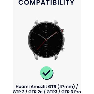 kwmobile 2x siliconen smartwatch bandjes geschikt voor Huami Amazfit GTR (47mm) / GTR 2 / GTR 2e / GTR3 / GTR 3 Pro - 14 - 19,8 cm in donkerblauw / oudroze - Maat S