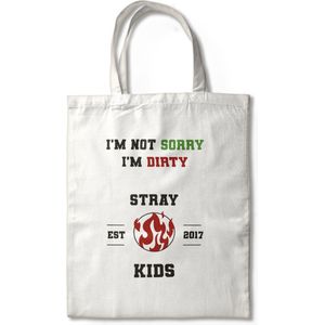 I'm not Sorry, I'm Dirty ,Stray Kids Tote Bag Draagtas, Katoenen Tas, Winkelen | Strandtas, Kpop Tote Bag Merch