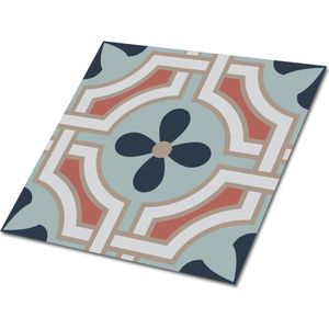 Tulup PVC Tegels - Bloemenpatroon Vinyl Tegels - 30 cm x 30 cm - Veelkleurig Vloer Tegels PVC - 9 stuks - Vinyl Vloer Tegels - Mozaïek Plaktegels - Zelfklevende PVC Tegels - Plaktegels keuken en Badkamer