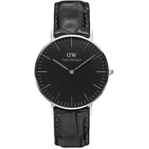 Daniel Wellington DW00100147 Classic Black Reading - Horloge - Leer - Zwart - Ø 36 mm