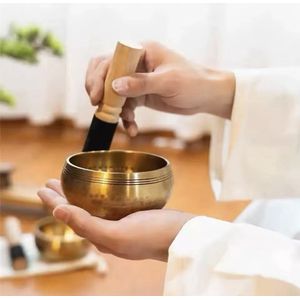 Tibetaanse Klankschaal Set - Bloem Van Het Leven - Schaal Met Aanstrijkhout & Kussen - Singing Bowl - Klankschaal - Meditatie - Yoga - Mindfulness - Rood - Red -