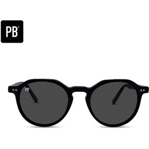 PB Sunglasses - Chicago Black. - Zonnebril heren - Zonnebril dames - Gepolariseerd - Ronde zonnebril - Sterk acetaat frame