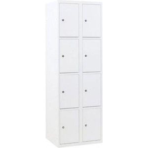 Classic lockerkast met 8 vakken Kast Licht Grijs Deur Groen (25 werkdagen levertijd) H. 180 cm B. 80 cm D. 50 cm