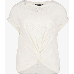 TwoDay geknoopt dames T-shirt broderie wit - Maat XXL