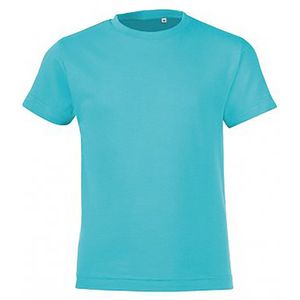 SOLS Kinderen/Kinderen Regent Korte Mouwen Aangepast T-Shirt (Atoll Blue)