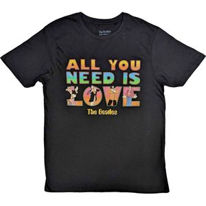 The Beatles - Yellow Submarine All You Need Is Love Stacked Heren T-shirt - 2XL - Zwart