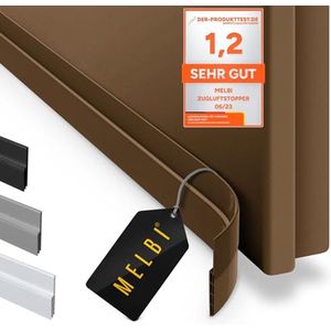 MELBI® - Premium tochtstopper voor deuren lederlook, deurbodemafdichting om stookkosten te besparen, op maat gemaakte deurafdichting, warmte-isolerend & energiebesparend, tochtstop 96 cm (1, grijs)