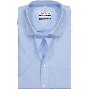 MARVELIS comfort fit overhemd - korte mouw - licht blauw - Strijkvrij - Boordmaat: 45