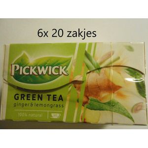 Pickwick - Groene thee - ginger lemongrass - multipak 6x 20 zakjes