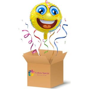 Helium Ballon gevuld Cadeau per post ""Happy Birthday Smiley"" – Verjaardags cadeau – Jarig - ballonpost -