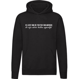 Ik leer van de fouten van mensen Sweater - fouten - eigenwijs - humor - grappig - unisex - trui - sweater - capuchon