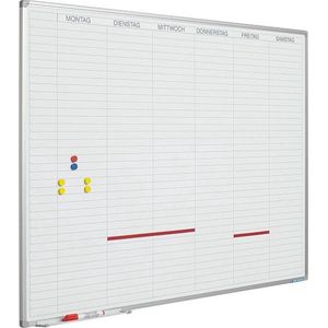 Planbord Softline profiel 8mm Werkdagen, GB incl. dagenstrook - Weekplanner - Dagplanner - Engelse uitvoering - 60x90cm