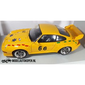 Porsche 911 GT2 Race (Geel) (24 cm) 1/18 UT models - Model auto - Schaalmodel - Modelauto - Miniatuur autos