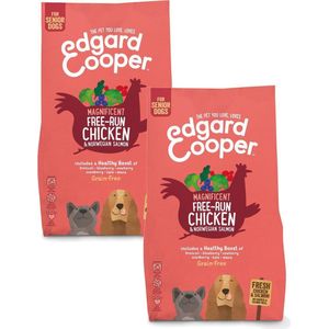 Edgard & Cooper Verse scharrelkip & Noorse zalm Brok - Voor senior honden - Hondenvoer - 2 x 2.5kg