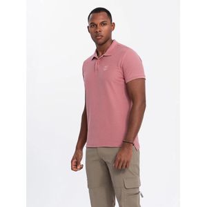 Italian Style - Poloshirt Heren - Korte Mouw - Donkerroze - Italianstyle