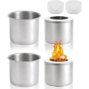 Ethanolbrander Set - 6 stuks | Tafelhaard met Roestvrij Stalen Branders | Voor Binnen en Buiten
