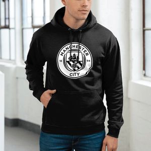 Manchester City Hoodie - Logo - Trui - Trainingspak - Sweater - Manchester - Voetbal - Zwart - Heren - Regular Fit - Maat XL