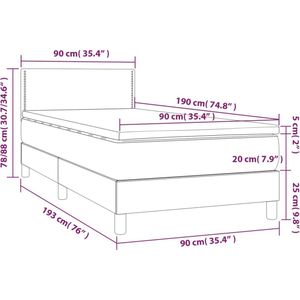 vidaXL Boxspring met matras fluweel donkergroen 90x190 cm