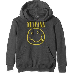 Nirvana - Yellow Happy Face Hoodie/trui - XL - Grijs