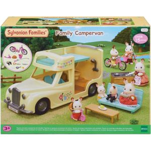 Sylvanian Families 5454  familie camper-fiets- fietsdrager-15 onderdelen