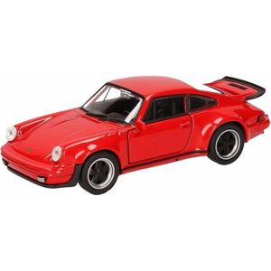 Welly Modelauto Porsche - 911 Turbo - rood - schaal 1:36 - speelgoedauto