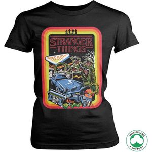 Stranger Things Dames Tshirt -M- Retro Poster Organic Zwart