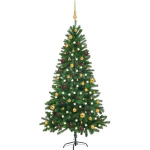 vidaXL-Kunstkerstboom-met-verlichting-en-kerstballen-180-cm-groen