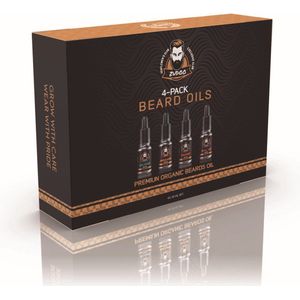 Zudoo's Baardolie - 4-delige set - Geschikt voor alle huid/baard types