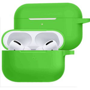 Hoesje Geschikt voor Airpods Pro Hoesje Siliconen Case - Hoes Geschikt voor Apple Airpods Pro Case Hoesje - Groen