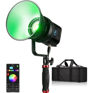 BRESSER BR-135 RGB COB LED Light - 135 Watt - Bi-colorfunctie - Bediening via Smartphone App - Transporttas