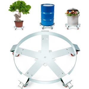 vatenroller 250L transportrol carbonstalen rolplank binnendiameter Ø607mm vatenwagen met 5 universele wielen (2 met rem) transportwagen voor het vervoeren van vaten tot 567kg