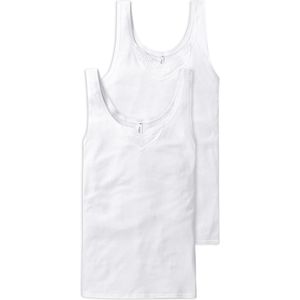 SCHIESSER Cotton Essentials singlet (2-pack) - dames onderhemd wit - Maat: 38