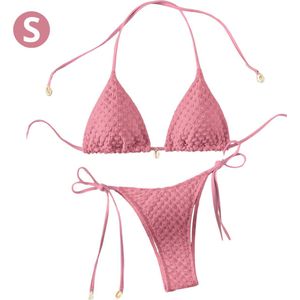 Nivard Bikini Dames - Meisjes Bikini - Badpak - Push Up - Vrouwen Badkleding - Zwemmen - Sexy Set - Top & Broekje - Roze - Maat S