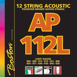Boston AP-112-L snaren set 12-snaar acoustic, phosphor bronze, light
