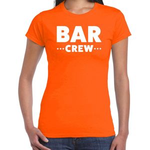 Bellatio Decorations Bar Crew t-shirt voor dames - personeel/staff shirt - oranje XS