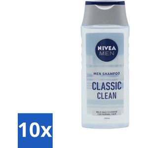 Nivea - Men - Shampoo - Classic Clean - 250 ml - Bulkverpakking - 10 stuks