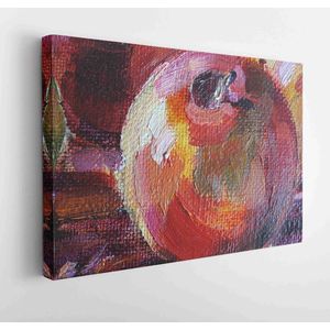 Abstract oil paint texture on canvas. . Oil texture, creative backdrop with artistic brush strokes. Illustration for your design. Apple Image. - Modern Art Canvas - Horizontal - 433144336 - 80*60 Horizontal