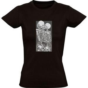 Skeletten kussen Dames T-shirt | love | liefde | kus | relatie | verliefd | partner | Valentijnsdag