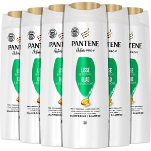 Pantene Pro-V Glad & Zijdezacht Shampoo - Met Antioxidanten - Voor Pluizig & Weerbarstig Haar - Voordeelverpakking 6 x 360ml