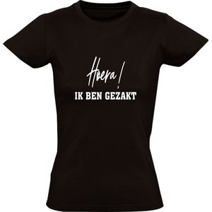 Hoera Gezakt Dames t-Shirt | School | Opleiding | Rijbewijs | Diploma | Shirt