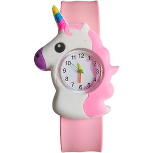 Unicorn/ Eenhoorn peuter horloge - Slap on - voor de kleinere meisjes - Roze - I-deLuxe verpakking