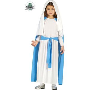 Guirma - Maria Kostuum - Heilige Maagd Maria - Meisje - Blauw, Wit / Beige - 10 - 12 jaar - Kerst - Verkleedkleding