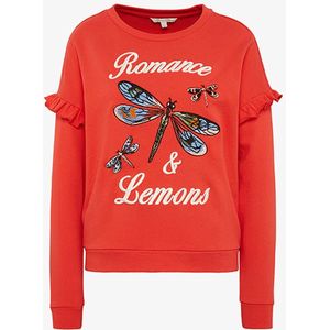 Tom Tailor sweater romance & lemons - rood - 1002644 - maat XS