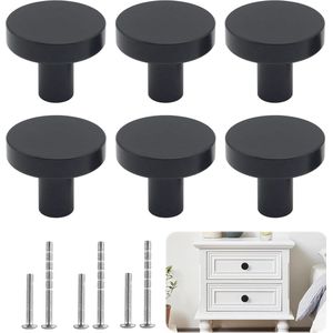 6 stuks kastknoppen (zwart) meubelknoppen zwarte handgrepen voor keukenkasten laden knoppen deurgrepen kast knoppen deurknoppen deurknop geschikt voor bureauladekasten