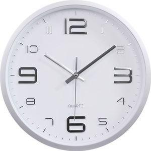 LW Collection keukenklok zilver 30cm - kleine wandklok stil uurwerk - muurklok - stille klok