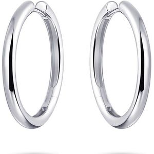Gisser Jewels - Oorringen KCL3/30 - gerhodineerd sterling zilver - gepolijst - 3 x 20 mm - Sieraad - Dames - Oorbellen - Zilver - 925 Zilver - Ø 30 mm
