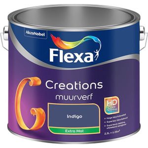 Flexa - Creations Muurverf Extra Mat - Indigo - Mengverf - 2.5 Liter