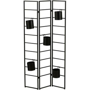 Mica Decorations Plantentafel Foldable - 86x12x150 cm - Ijzer - Zwart