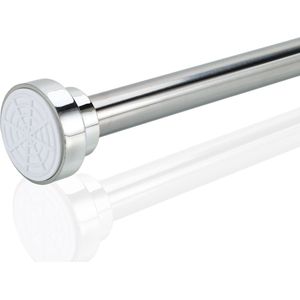 Intirilife telescoopstang in ZILVER 81 - 148 cm - Uitschuifbare stang van roestvrij staal veelzijdig zonder boren en schroeven - Klemstang douchegordijnstang gordijnstang